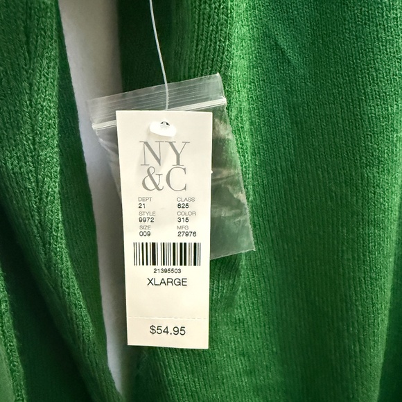 NY & Co Asymmetric Hem Green Sweater - Picture 3 of 3